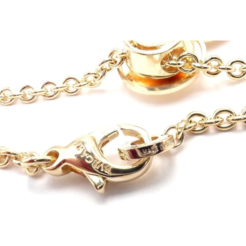 Authentic! Bulgari Bvlgari Cicladi 18k Yellow Gold Large Pendant Link Necklace - Picture 7 of 10